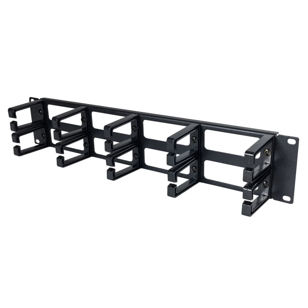2U Horizontal Cable Manager, Plastic D-rings (desktop image) 2U Horizontal Cable Manager, Plastic D-rings (desktop image)