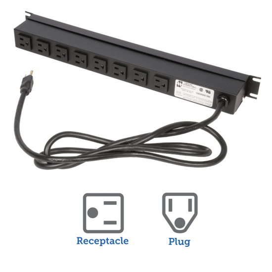 15A Power Strip, 8 Outlets, 6ft Cord (desktop image)