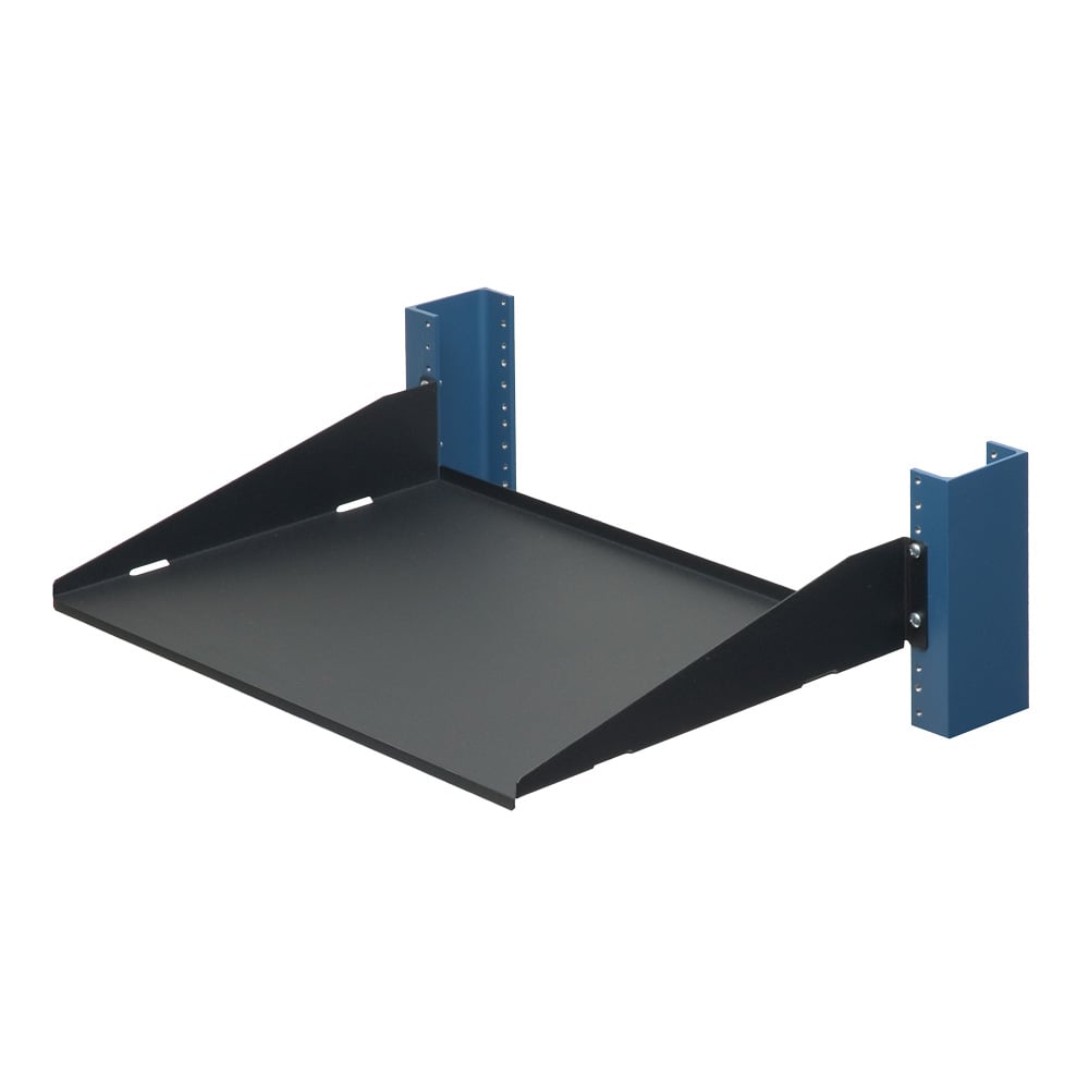 13" 2 Post Rack Shelf, Solid, Flanges Down 13" 2 Post Rack Shelf, Solid, Flanges Down